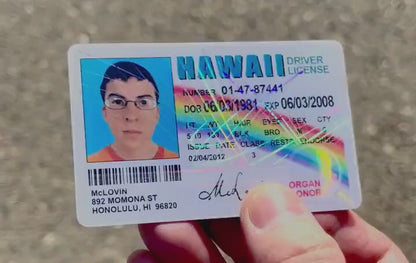 MCLOVIN DRIVER LICENSE